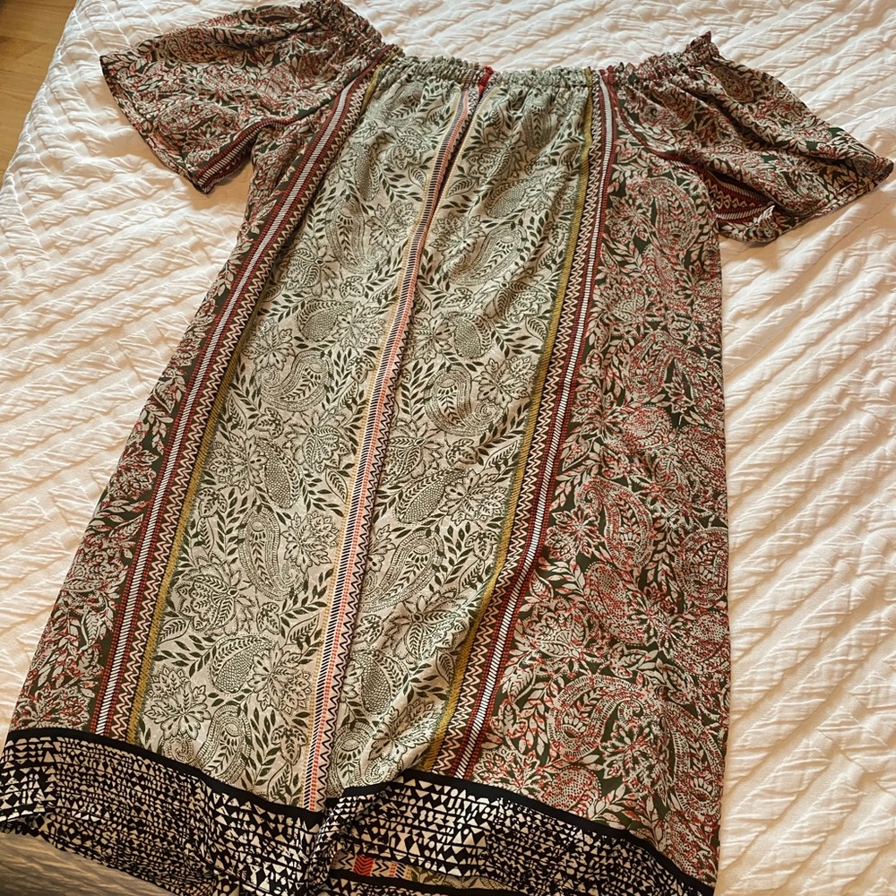 Off the shoulder patterned dress